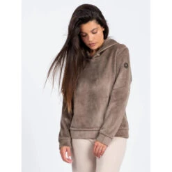 Sweat à Capuche Côtelé Velours Marron Femme - Sun Valley