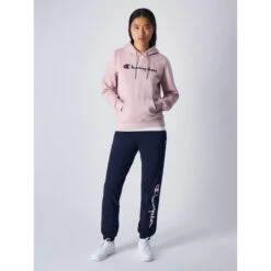 Sweat à Capuche Logo Brodé Rose Clair Femme - Champion 8 Sweat à Capuche Logo Brodé Rose Clair Femme - Champion -Vero Vetements Magasin sweat a capuche logo brode rose clair femme champion 2