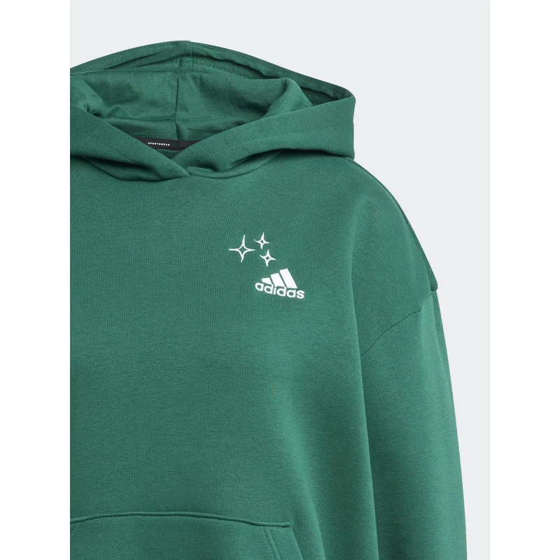 Sweat à Capuche Motifs Brodés Vert Fôret Femme - Adidas 5 Sweat à Capuche Motifs Brodés Vert Fôret Femme - Adidas – Image 3
