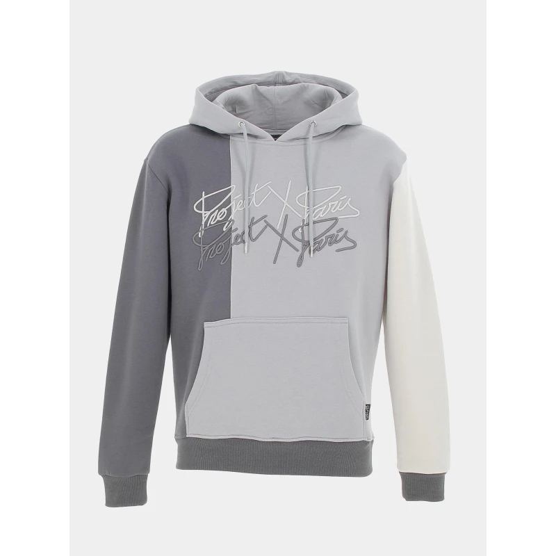 Sweat à Capuche Tricolore Double Logo Gris - Project X Paris 3 Sweat à Capuche Tricolore Double Logo Gris - Project X Paris