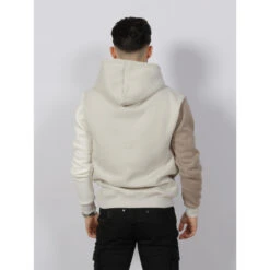 Sweat à Capuche Tricolore Marron Beige Blanc - Project X Paris -Vero Vetements Magasin sweat a capuche tricolore marron beige blanc project x paris 1
