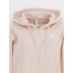 Sweat à Capuche Zippé Loose Fit 3 Stripes Rose Femme - Adidas -Vero Vetements Magasin sweat a capuche zippe loose fit 3 stripes rose femme adidas 2