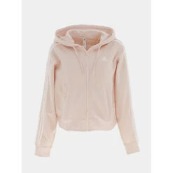 Sweat à Capuche Zippé Loose Fit 3 Stripes Rose Femme - Adidas