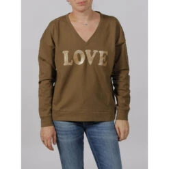 Sweat Carola Love Marron Femme - Vero Moda