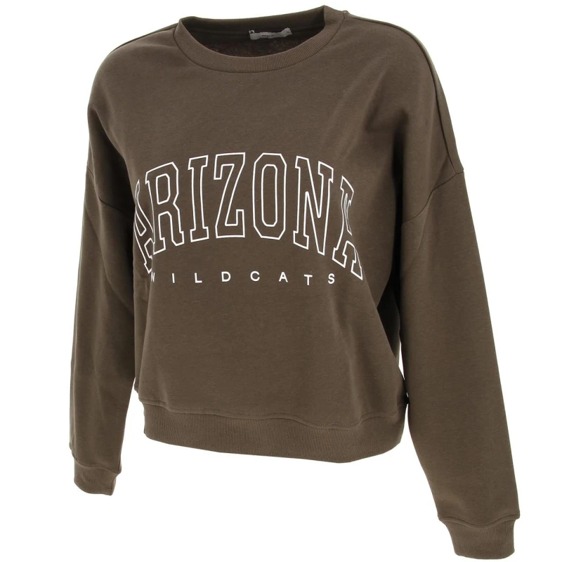 Sweat Crop Arizona Pigalle Kaki Femme - Only 3 Sweat Crop Arizona Pigalle Kaki Femme - Only