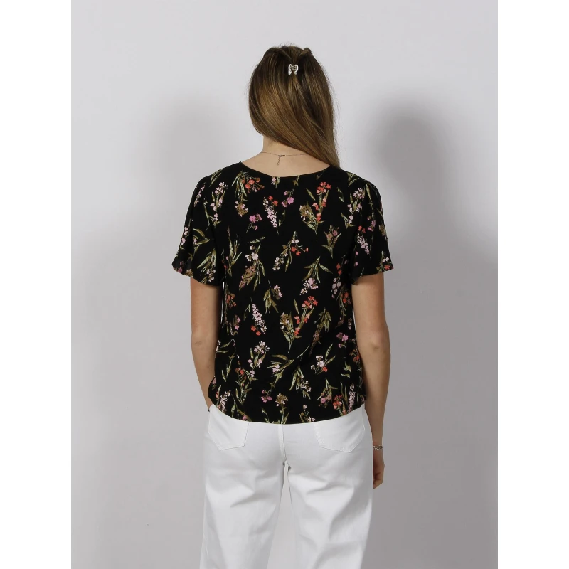 T-shirt à Fleurs Easy Noir Femme - Vero Moda 4 T-shirt à Fleurs Easy Noir Femme - Vero Moda – Image 2