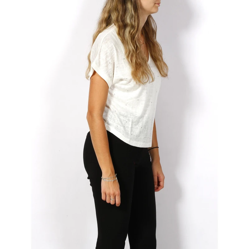 T-shirt Bibou à Clous Crème Femme - Le Temps Des Cerises 5 T-shirt Bibou à Clous Crème Femme - Le Temps Des Cerises – Image 3