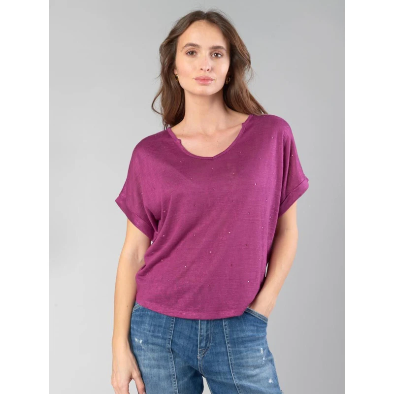 T-shirt Bibou Berry Violet Femme - Le Temps Des Cerises 3 T-shirt Bibou Berry Violet Femme - Le Temps Des Cerises