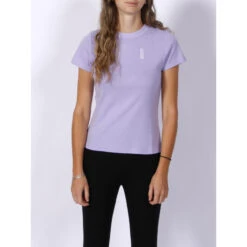 T-shirt Classic Logo Colorié Imprimé Violet Femme - Hugo