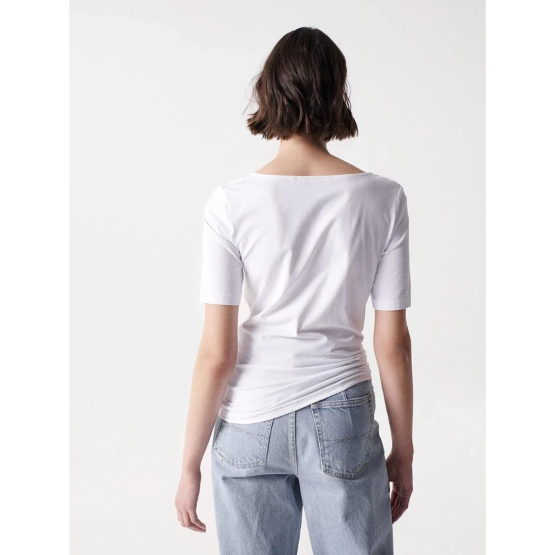 T-shirt Col Lannières Croisées Blanc Femme - Salsa 4 T-shirt Col Lannières Croisées Blanc Femme - Salsa – Image 2