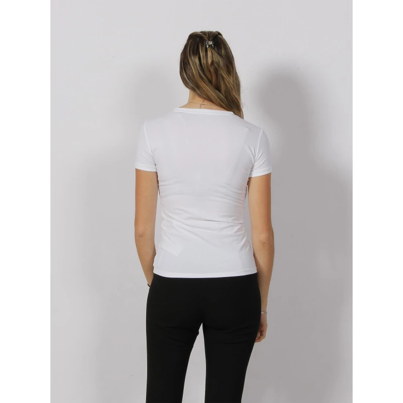 T-shirt Col V Mini Triangle Blanc Femme - Guess 4 T-shirt Col V Mini Triangle Blanc Femme - Guess – Image 2