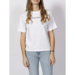 T-shirt Coordinates Logo Blanc Femme - Calvin Klein