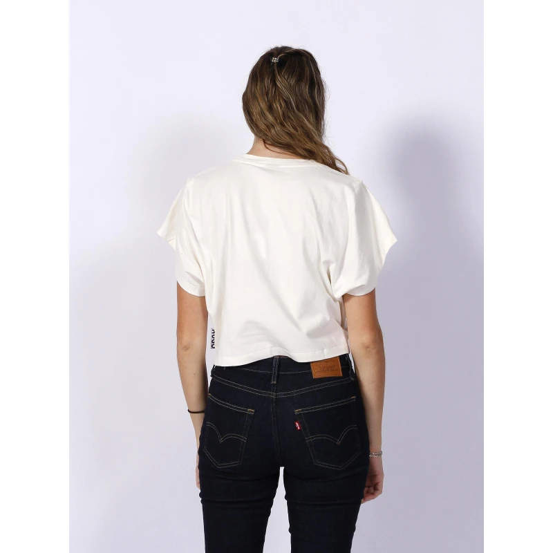 T-shirt Cropped Delevis Logo étiquette écru Femme - Hugo 4 T-shirt Cropped Delevis Logo étiquette écru Femme - Hugo – Image 2