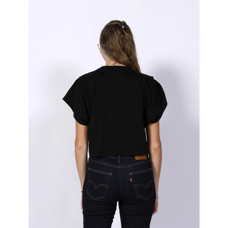 T-shirt Cropped Delevis Logo étiquette Noir Femme - Hugo 4 T-shirt Cropped Delevis Logo étiquette Noir Femme - Hugo – Image 2