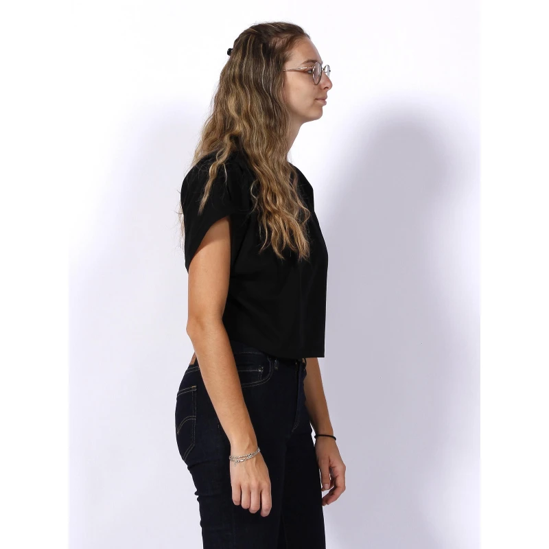 T-shirt Cropped Delevis Logo étiquette Noir Femme - Hugo 5 T-shirt Cropped Delevis Logo étiquette Noir Femme - Hugo – Image 3