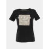 T-shirt éco Python Noir Femme - Guess -Vero Vetements Magasin t shirt eco python noir femme guess