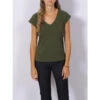 T-shirt Filli Uni Kaki Femme - Vero Moda -Vero Vetements Magasin t shirt filli uni kaki femme vero moda