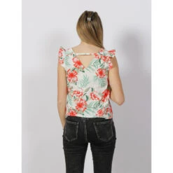 T-shirt Floral Sylvie Blanc Femme - Only 5 T-shirt Floral Sylvie Blanc Femme - Only -Vero Vetements Magasin t shirt floral sylvie blanc femme only 1