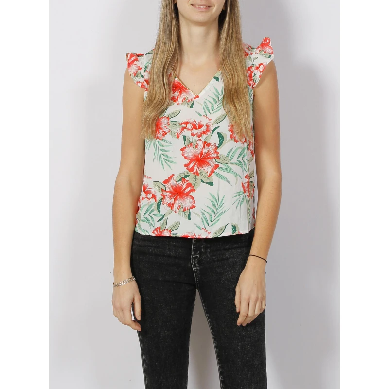 T-shirt Floral Sylvie Blanc Femme - Only 3 T-shirt Floral Sylvie Blanc Femme - Only