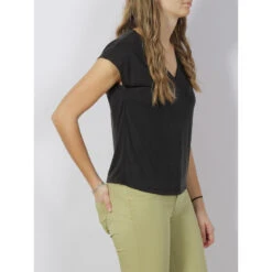 T-shirt Free Col V Noir Femme - Only -Vero Vetements Magasin t shirt free col v noir femme only 2