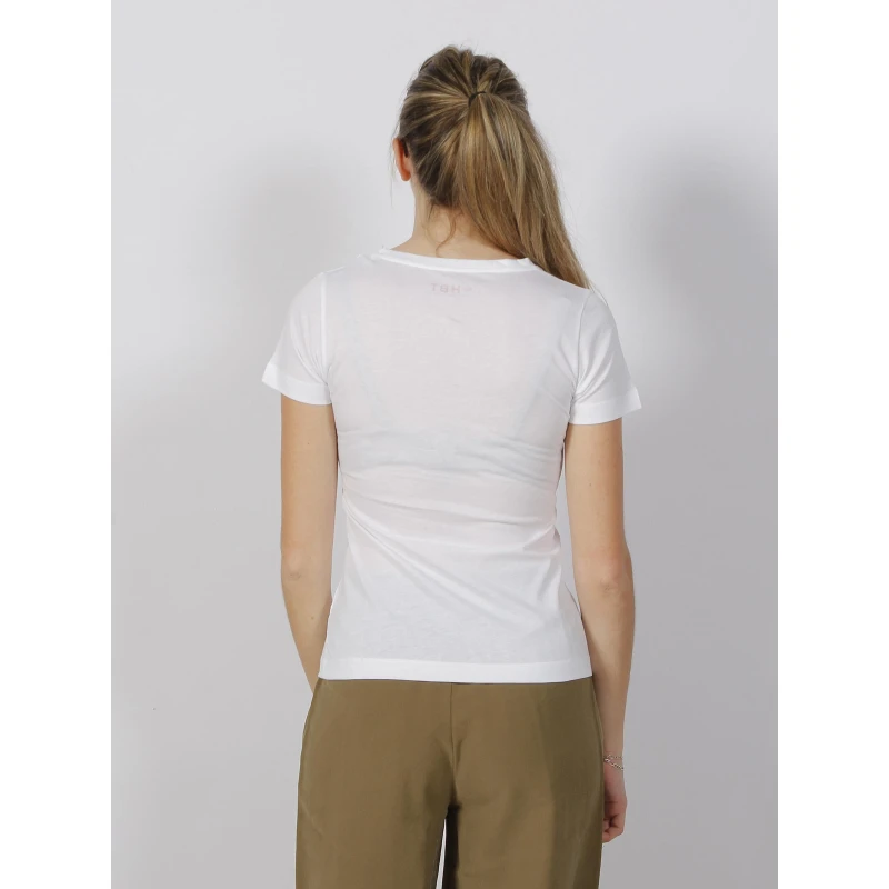 T-shirt Hailey Logo Kaki Doré Blanc Femme - HBT 4 T-shirt Hailey Logo Kaki Doré Blanc Femme - HBT – Image 2