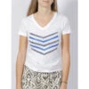 T-shirt Hailey Logo Paillete Bleu Blanc Femme - HBT
