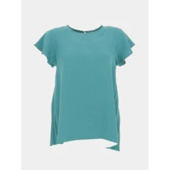 T-shirt Kara Dos Plissé Vert Femme - Tiffosi
