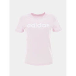 T-shirt Linear Logo Rose Femme - Adidas