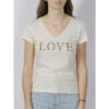 T-shirt Love Blanc Ivoire Femme - Morgan 1 T-shirt Love Blanc Ivoire Femme - Morgan -Vero Vetements Magasin t shirt love blanc ivoire femme morgan