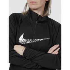T-shirt Manche Longue Running Swoosh Noir Femme - Nike -Vero Vetements Magasin t shirt manche longue running swoosh noir femme nike 3
