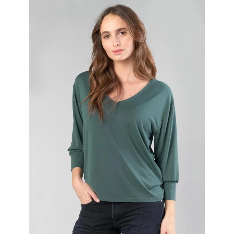T-shirt Manches 3/4 Jessie Vert Femme - Le Temps Des Cerises 3 T-shirt Manches 3/4 Jessie Vert Femme - Le Temps Des Cerises