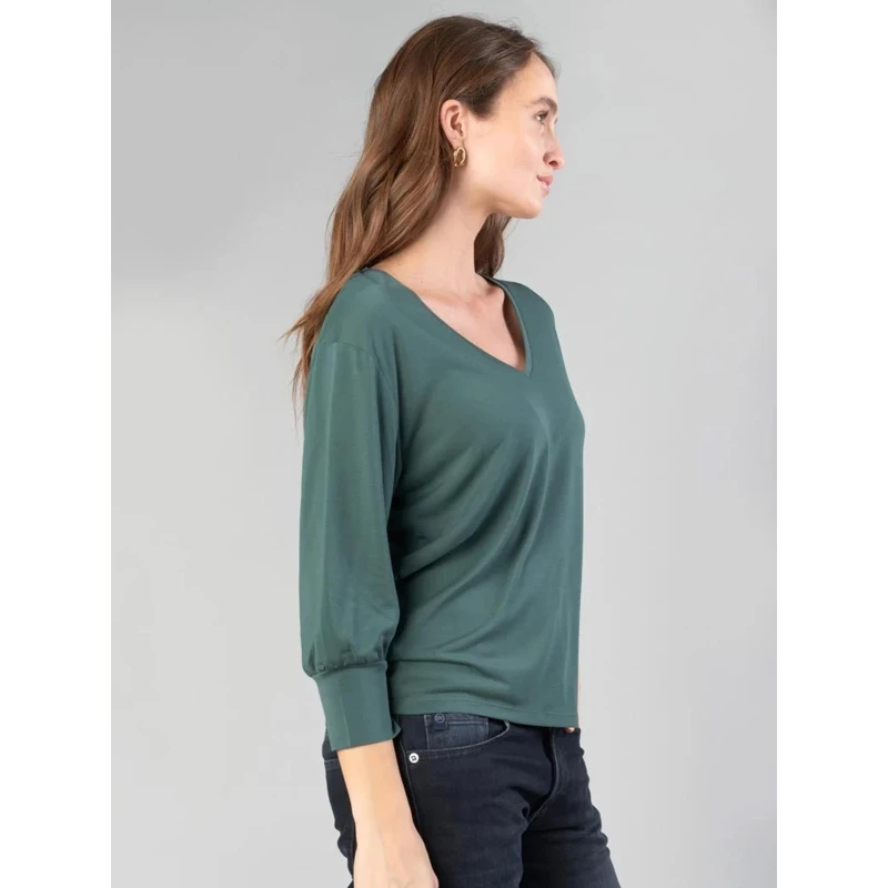 T-shirt Manches 3/4 Jessie Vert Femme - Le Temps Des Cerises 5 T-shirt Manches 3/4 Jessie Vert Femme - Le Temps Des Cerises – Image 3