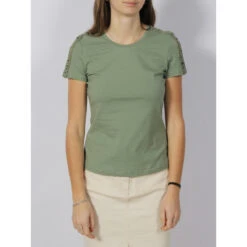 T-shirt Manches Ajourées Logo Kaki Femme - Salsa