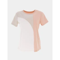 T-shirt Optic Colorblock Rose Blanc Femme - Armani Exchange