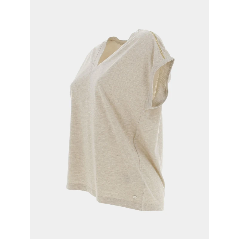 T-shirt Paillettes Eyota Beige Femme - Deeluxe 5 T-shirt Paillettes Eyota Beige Femme - Deeluxe – Image 3