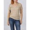 SUN VALLEY T-shirt Perles Beige Femme - Sunvalley -Vero Vetements Magasin t shirt perles beige femme sunvalley