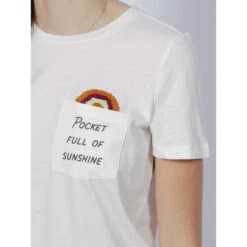 T-shirt Poche Arc-en-ciel Caraolly Blanc Femme - Vero Moda -Vero Vetements Magasin t shirt poche arc en ciel caraolly blanc femme vero moda 3