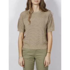 T-shirt Pull Maille Marron Femme - Armani Exchange