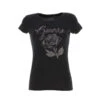 T-shirt Rose Logo Noir Femme - Guess -Vero Vetements Magasin t shirt rose logo noir femme guess
