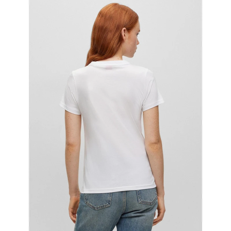 T-shirt Uni Embossé Blanc Femme - Hugo 4 T-shirt Uni Embossé Blanc Femme - Hugo – Image 2