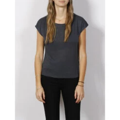 SUN VALLEY T-shirt Uni Léger Pitkin Bleu Marine Femme - Sunvalley