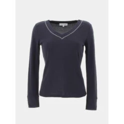 Top Manches Longues Timao Bleu Marine Femme - Morgan